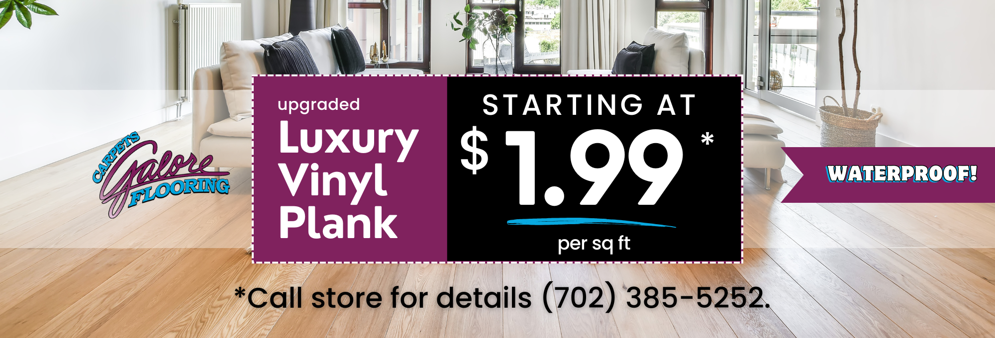 Las Vegas Flooring Deal Luxury Vinyl Waterproof flooring starting at 4.99 sq ft installed