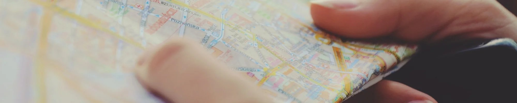 Holding a paper map of Las Vegas