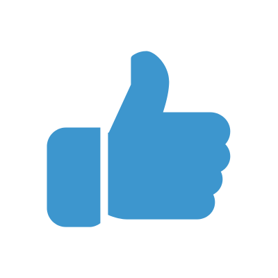 Blue thumbs up icon