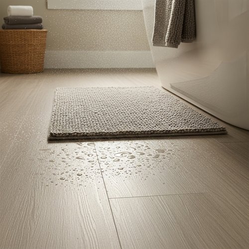 Waterproof LVT flooring in a modern bathroom